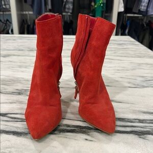 Red Suede Ankle Boots